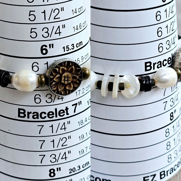 Silpada Stretch Bracelet with Pearls, Brass, Wood, and Gems - Picture 14 of 14